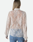 Camicia In Pizzo Con Rouches