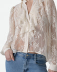 Camicia In Pizzo Con Rouches