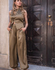 Top satinato Vert