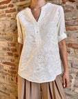 Camicia con ricami 100% cotone
