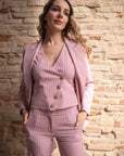 Tailleur sartoriale tre pezzi rosa
