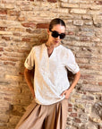 Camicia con ricami 100% cotone
