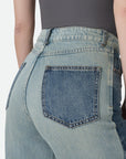 Jeans Gamba Ampia Bicolor