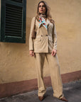 Completo in lino giacca doppiopetto e pantalone
